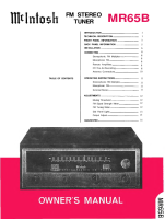 McIntosh MR-65B - Owners manual